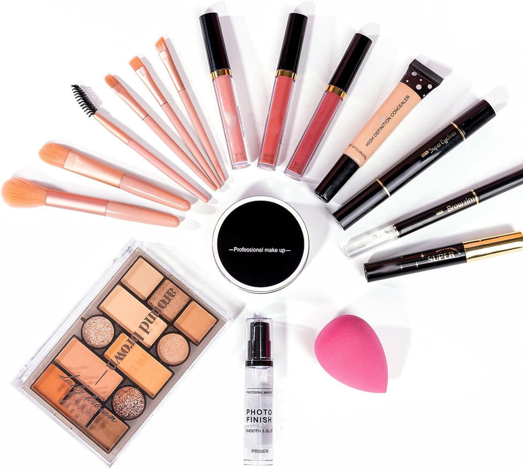 Kit De Maquillage De Voyage, Kit De Maquillage Pour Femme | Ensembles De Maquillage Polyvalents Pour Femmes,Kit Complet De 18 Kits De Maquillage, Ensemble Cosmétique Pour Femmes, Filles,