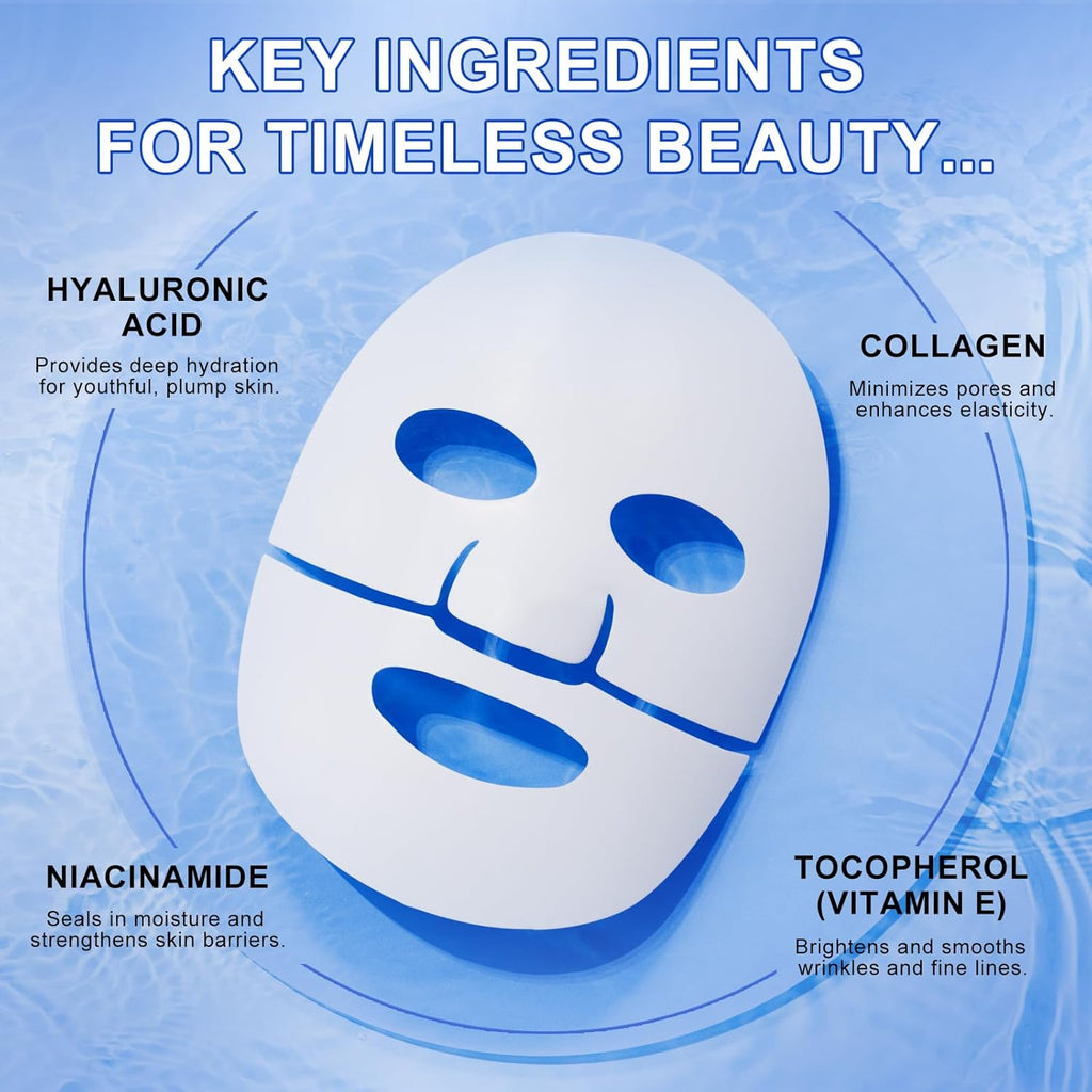 Masque Visage Bio-Collagène – Masque Hydratant Intense – Soin Anti-Âge – Masque Collagene Visage – Pour Une Peau Repulpée Et Éclatante