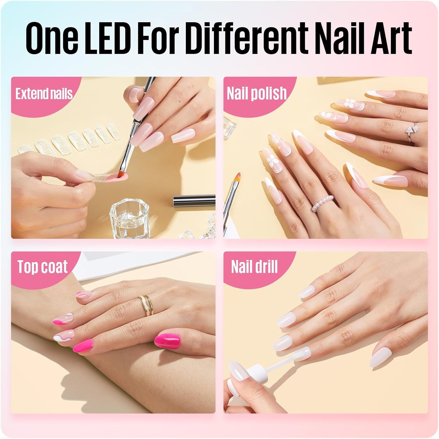 MEFA Lampe Uv Ongles Gel, 3W Lampe Uv Ongles Gel Pose Americaine Avec 2 Minuteries, USB Rechargeable, Lampe Uv Sèche Ongles Pour Vernis Semi Permanent, Polygel Durcissement Rapide Pour Femme Nail Art
