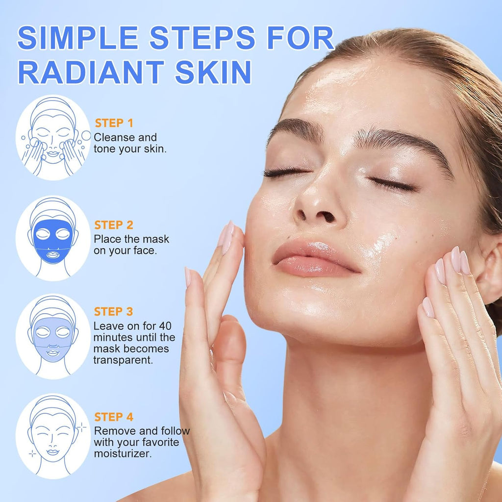 Masque Visage Bio-Collagène – Masque Hydratant Intense – Soin Anti-Âge – Masque Collagene Visage – Pour Une Peau Repulpée Et Éclatante