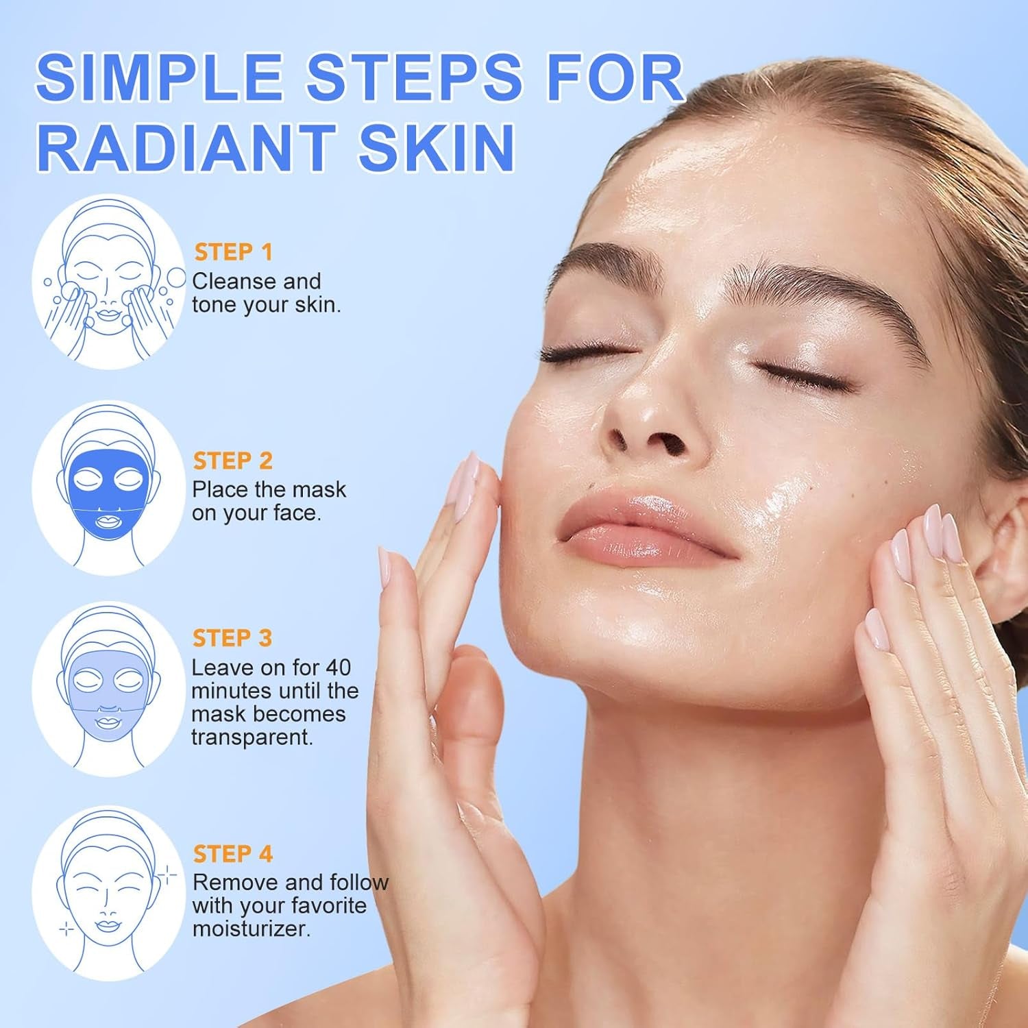 Masque Visage Bio-Collagène – Masque Hydratant Intense – Soin Anti-Âge – Masque Collagene Visage – Pour Une Peau Repulpée Et Éclatante