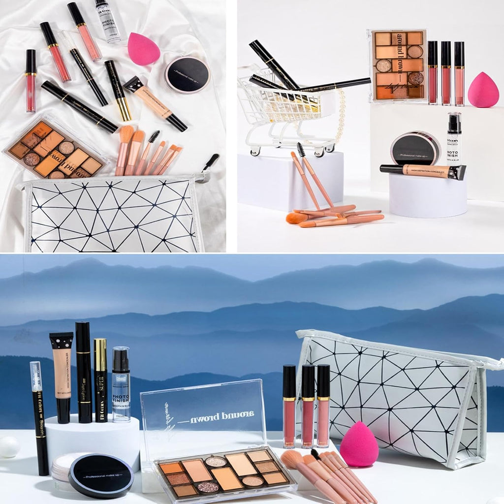 Kit De Maquillage De Voyage, Kit De Maquillage Pour Femme | Ensembles De Maquillage Polyvalents Pour Femmes,Kit Complet De 18 Kits De Maquillage, Ensemble Cosmétique Pour Femmes, Filles,