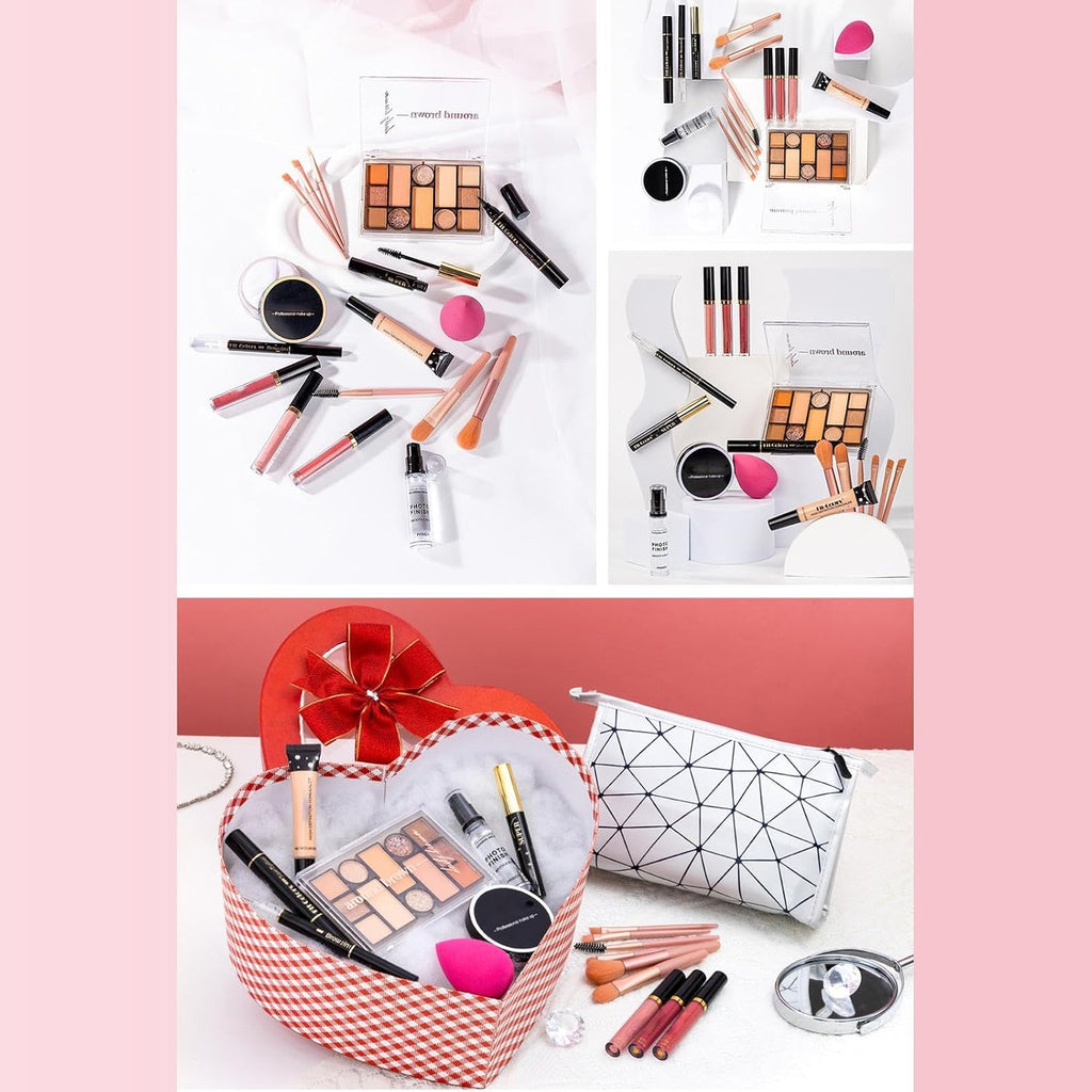 Kit De Maquillage De Voyage, Kit De Maquillage Pour Femme | Ensembles De Maquillage Polyvalents Pour Femmes,Kit Complet De 18 Kits De Maquillage, Ensemble Cosmétique Pour Femmes, Filles,