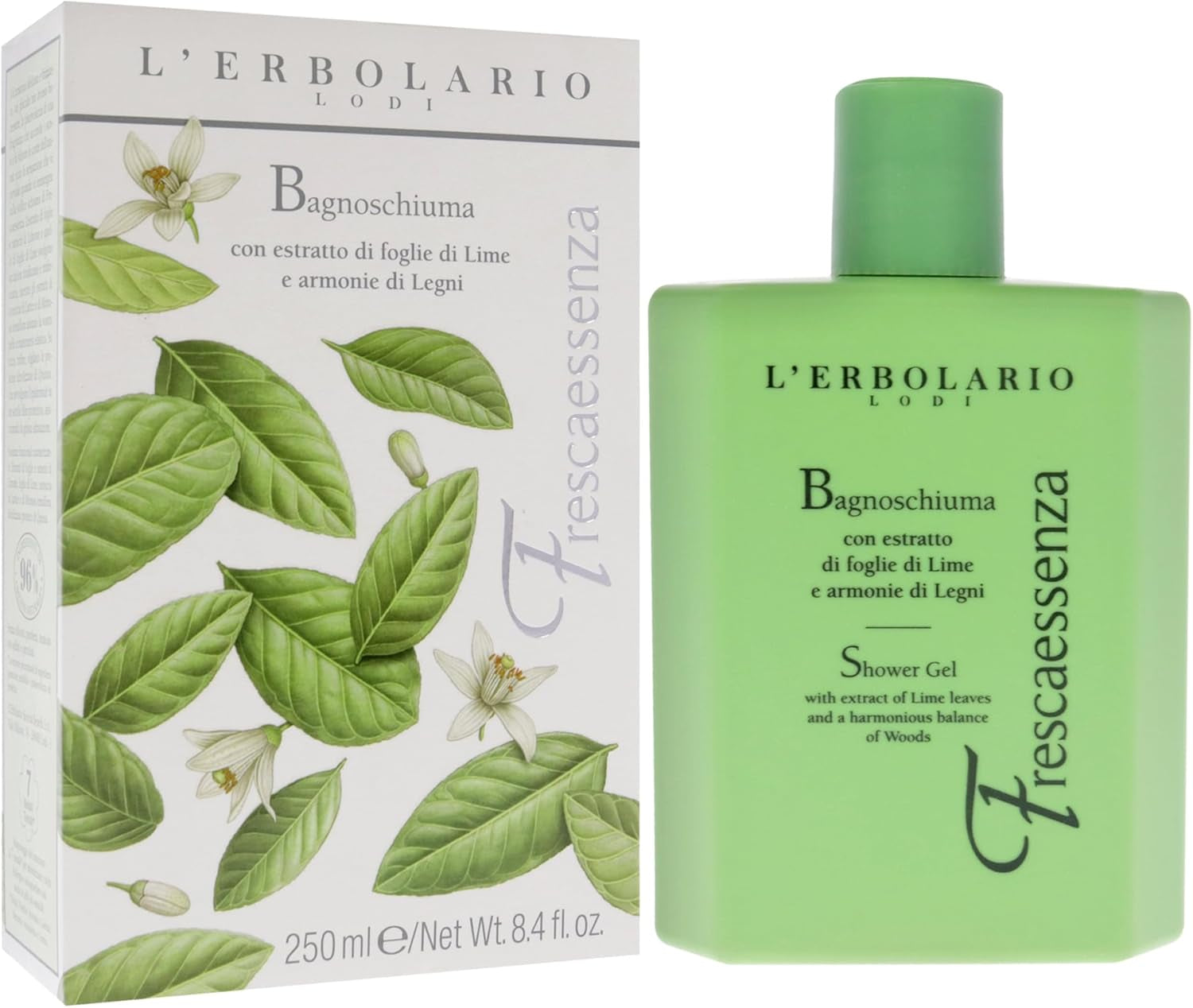 Frescaessenza Creme Douche 250Ml-Feuilles De Lime Et Des Notes Boisées