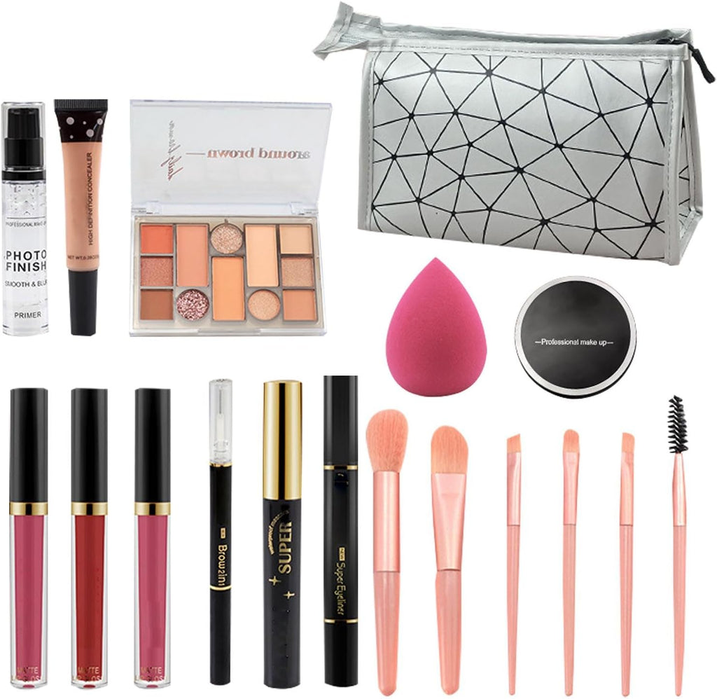 Kit De Maquillage De Voyage, Kit De Maquillage Pour Femme | Ensembles De Maquillage Polyvalents Pour Femmes,Kit Complet De 18 Kits De Maquillage, Ensemble Cosmétique Pour Femmes, Filles,
