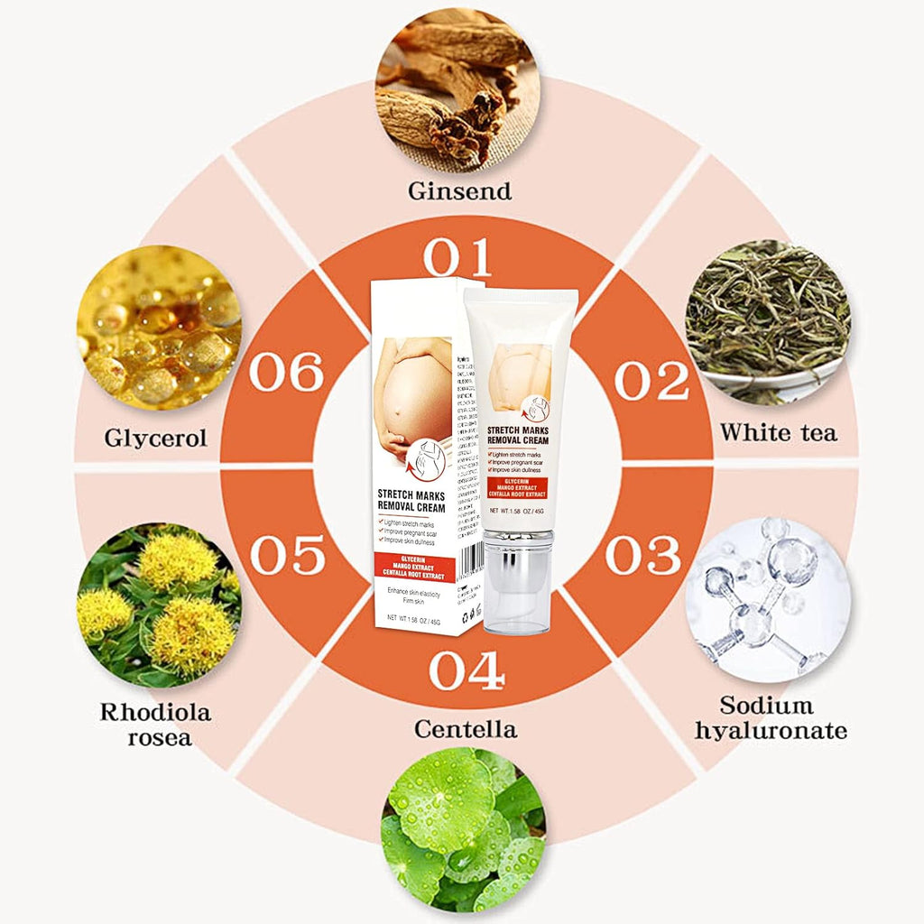 Vergetures Grossesse, Creme Vergeture Grossesse, Creme anti Vergeture Crème Raffermissante Corps, Réduction Des Vergetures Pour Les Femmes Après La Grossesse, 45 G